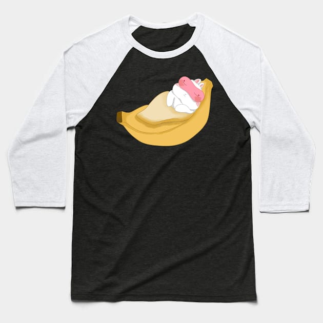 Sleppy Bunny inside the Banana Bed _ Bunniesmee Baseball T-Shirt by GambarGrace